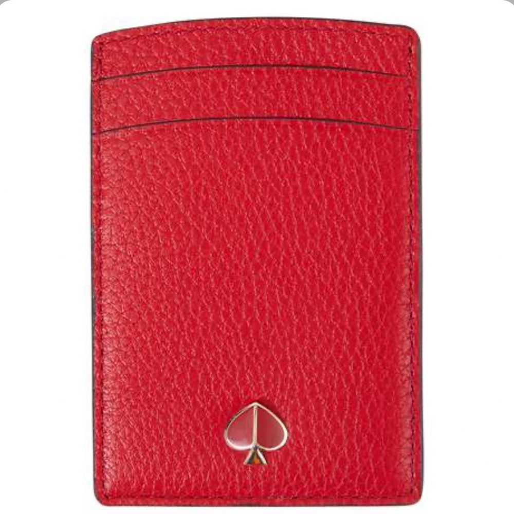 Kate spade Polly hot chili card holder new